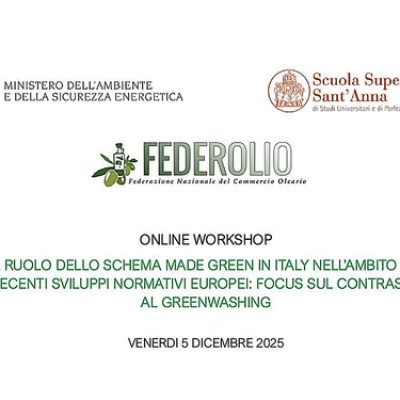 Federolio, Ministero dell’Ambiente e Scuola Sant’Anna insieme per il Made Green in Italy